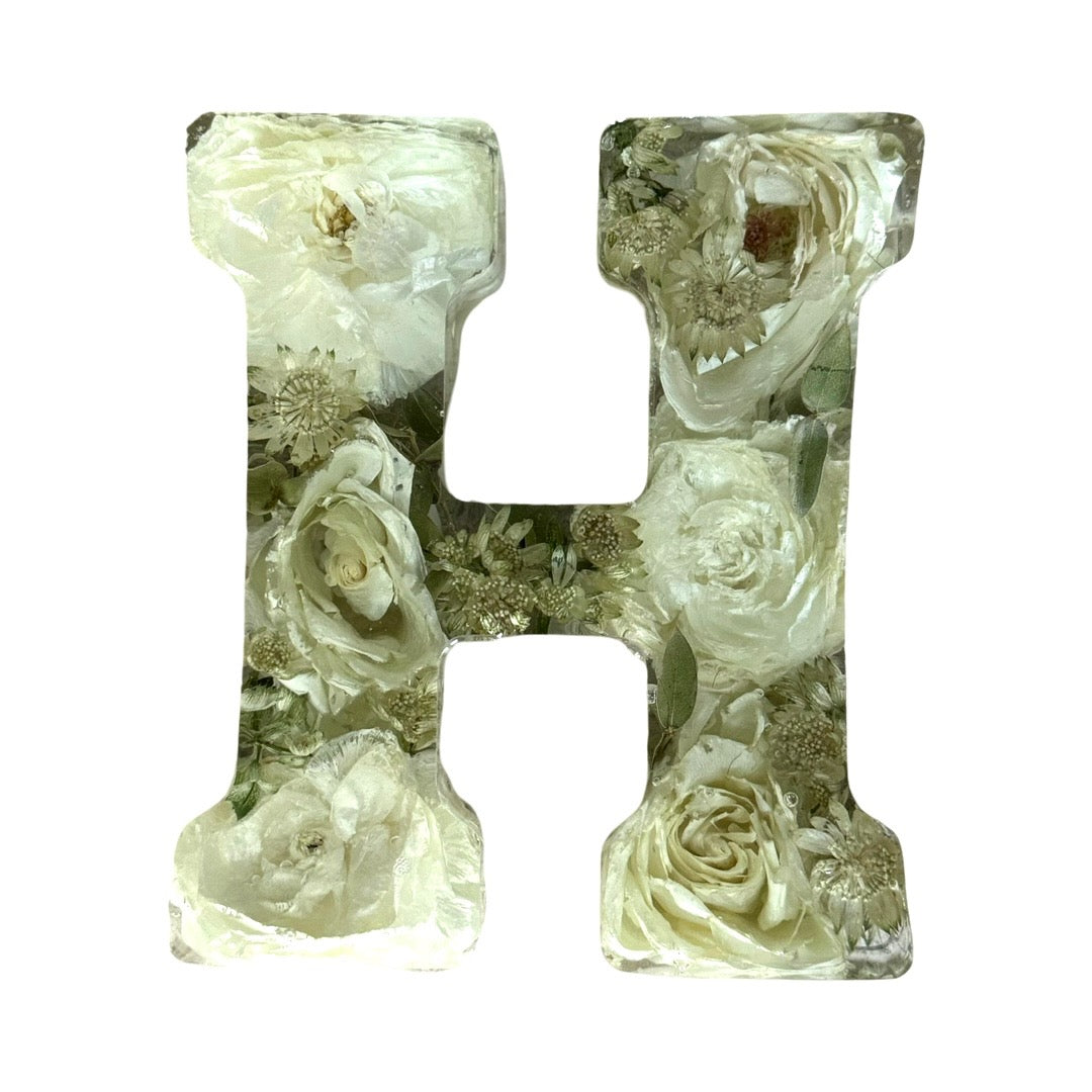 Custom Resin Letter-Blessed & Pressed Floral Preservation
