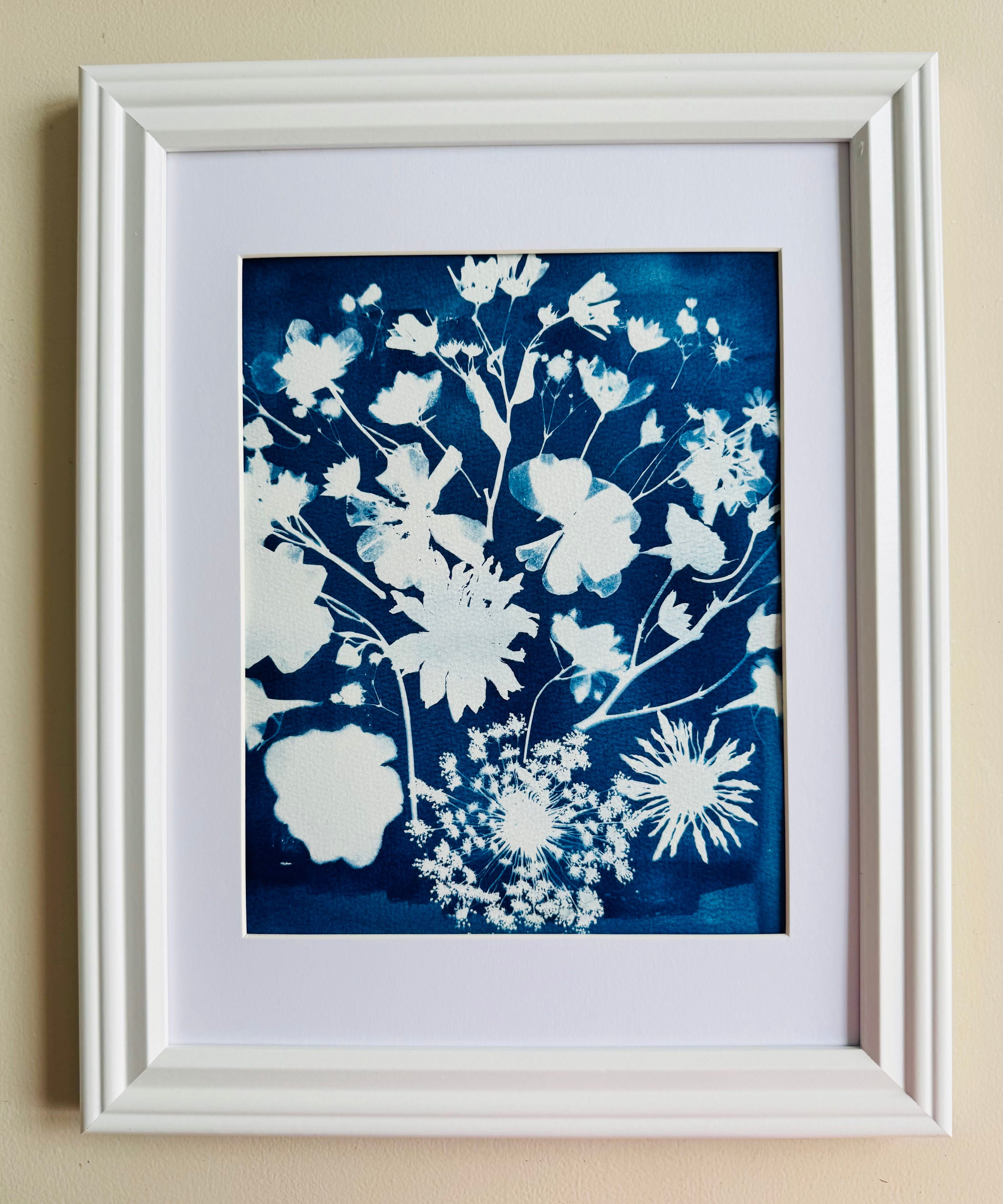 Floral Cyanotype Art-Blessed And Pressed