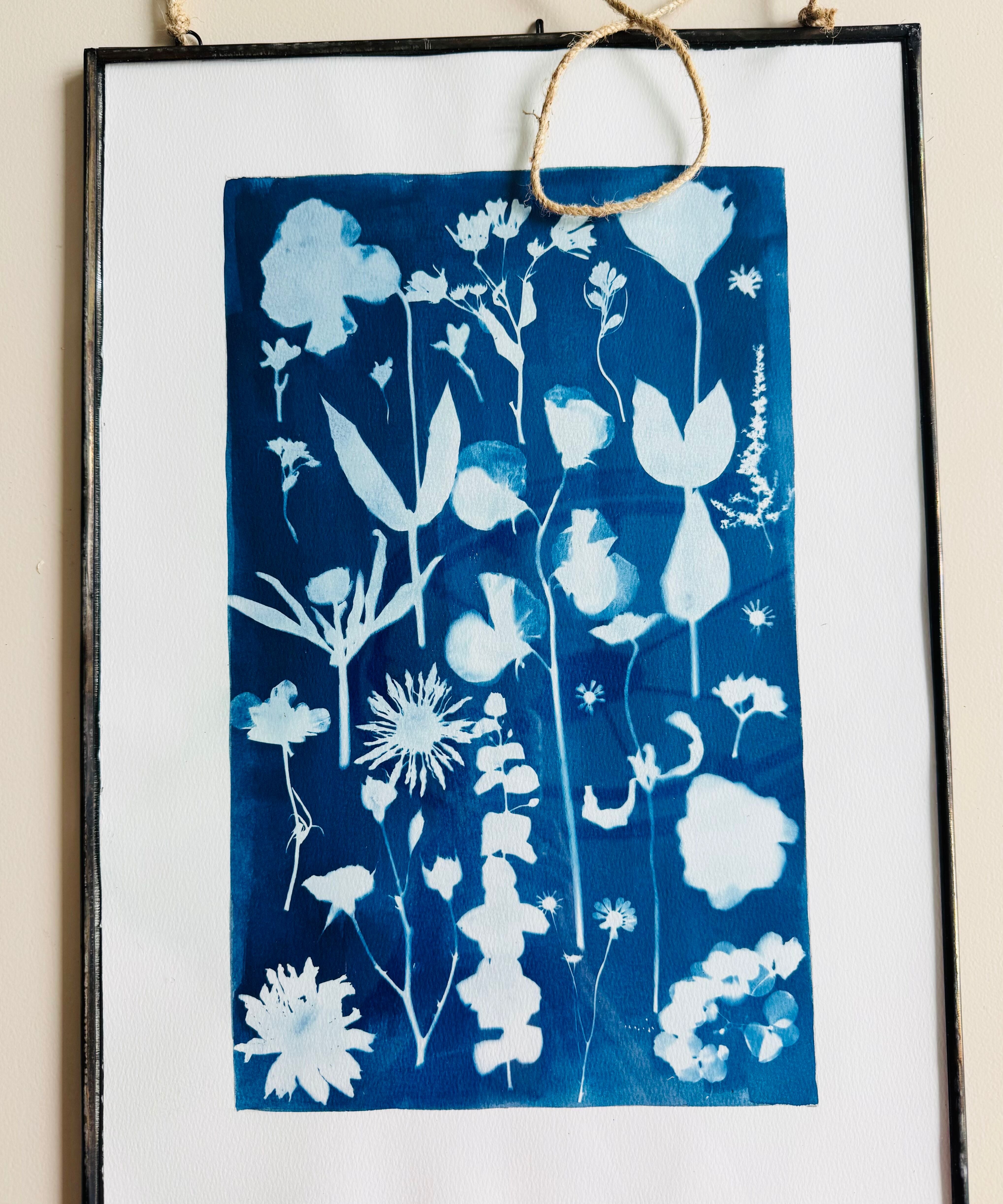 Floral Cyanotype Art-Blessed And Pressed