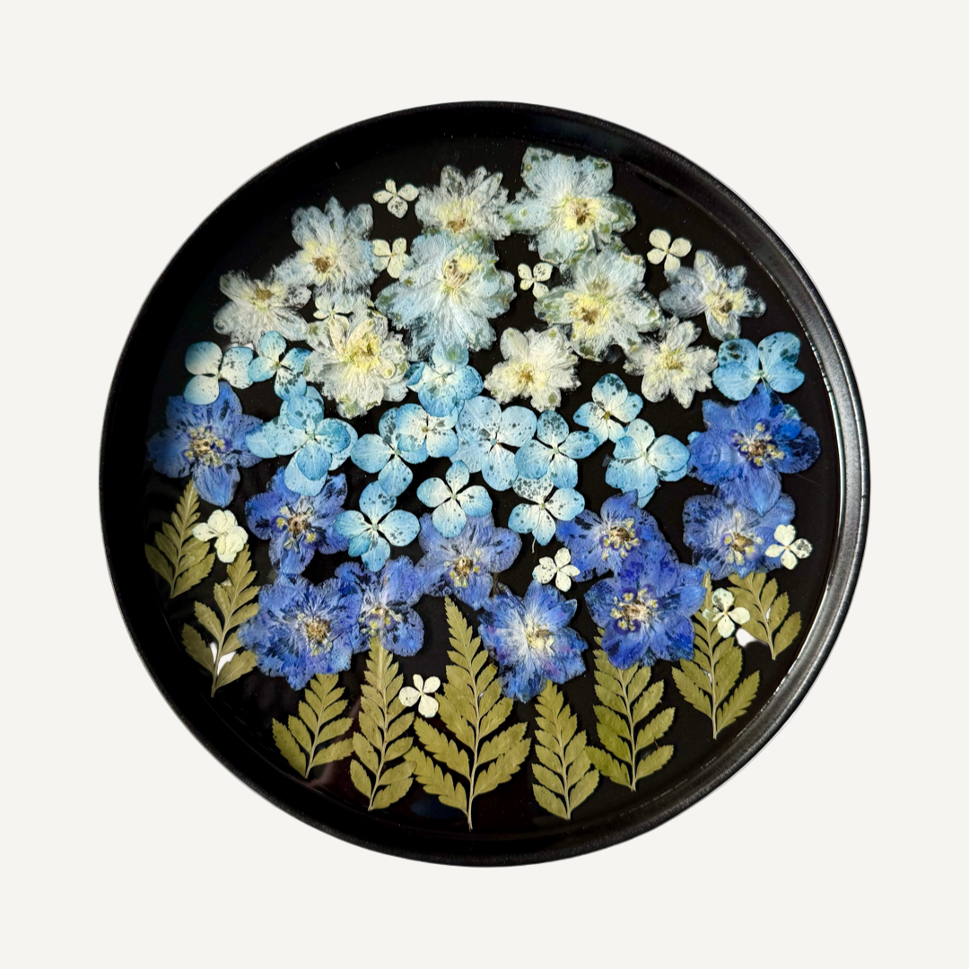 “You Pick” Ceramic and Resin Circular Plate-Blessed & Pressed Floral Preservation