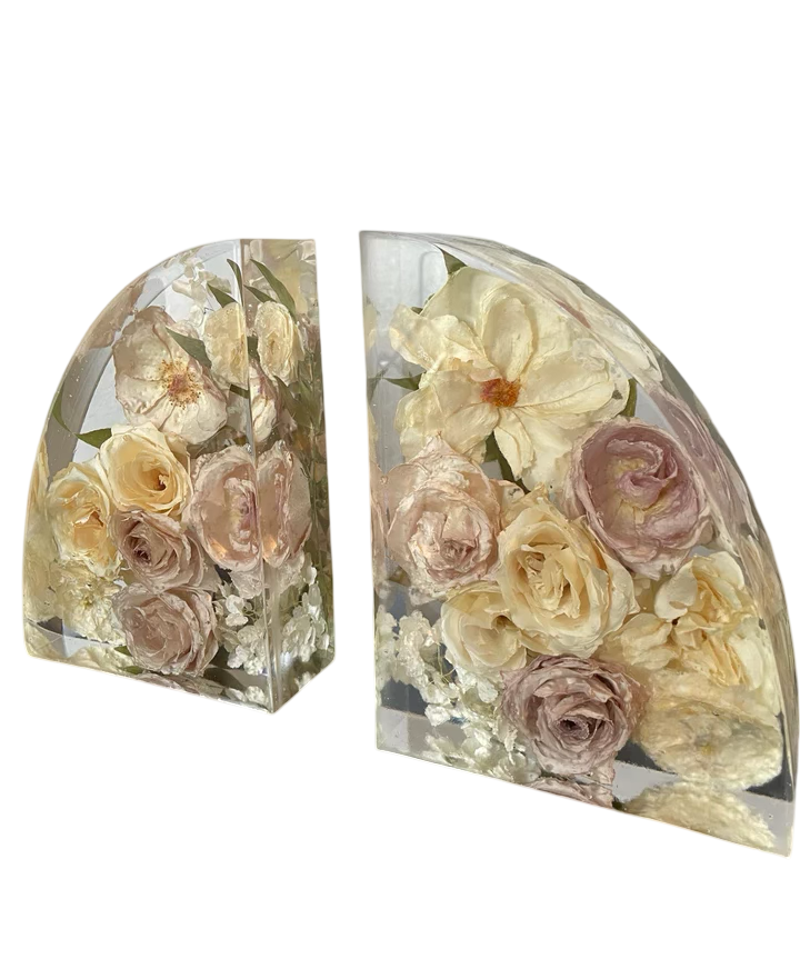 Custom Resin Bookends-Blessed & Pressed Floral Preservation