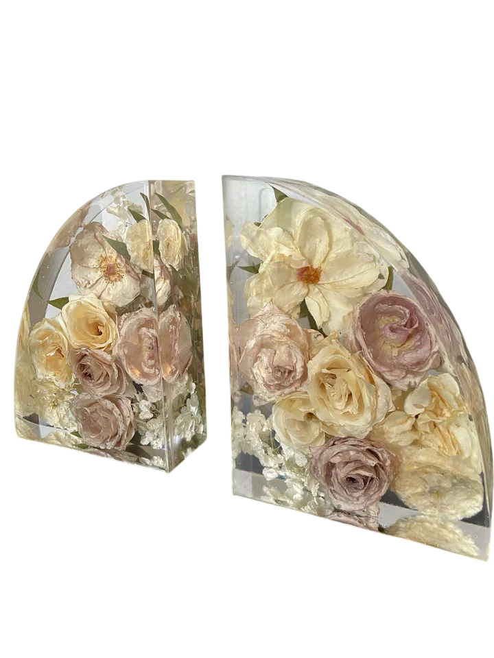 Custom Resin Bookends-Blessed & Pressed Floral Preservation