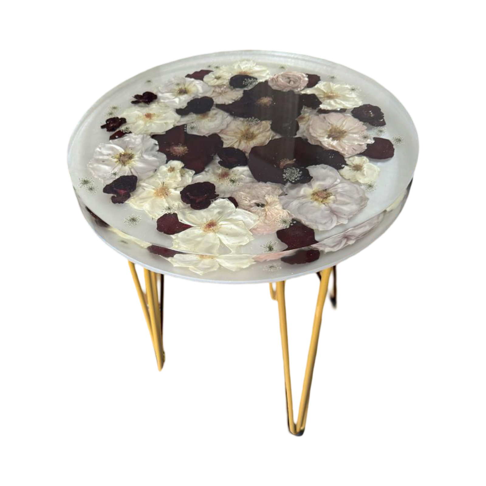 Custom Resin Side Table-Blessed & Pressed Floral Preservation