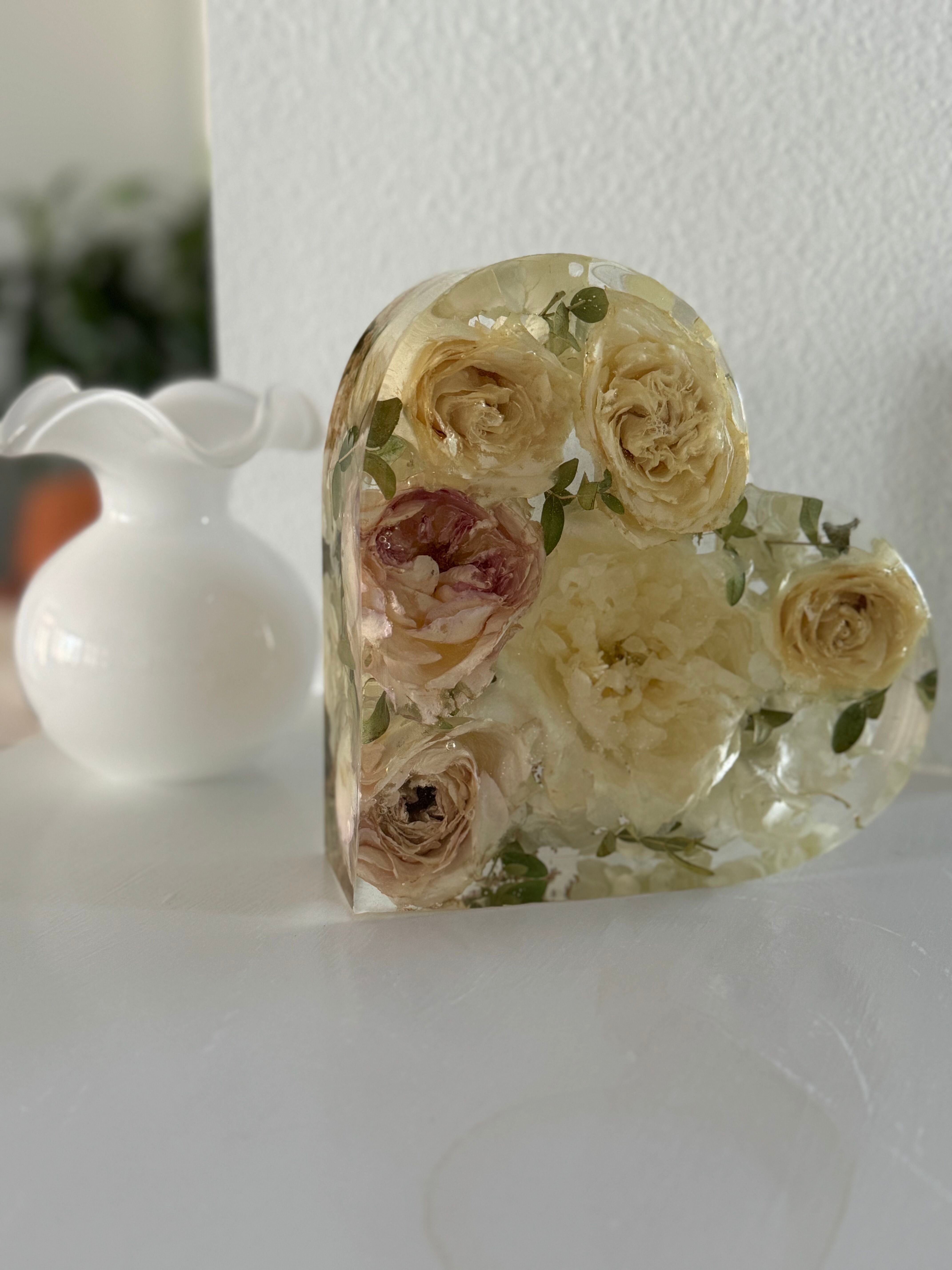 Resin Heart-Blessed And Pressed