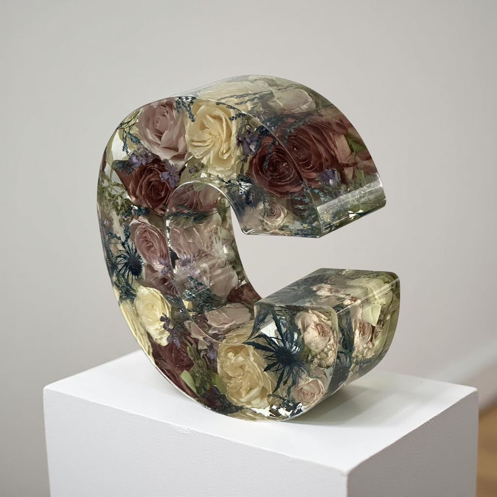 Floral Letter-Blessed And Pressed