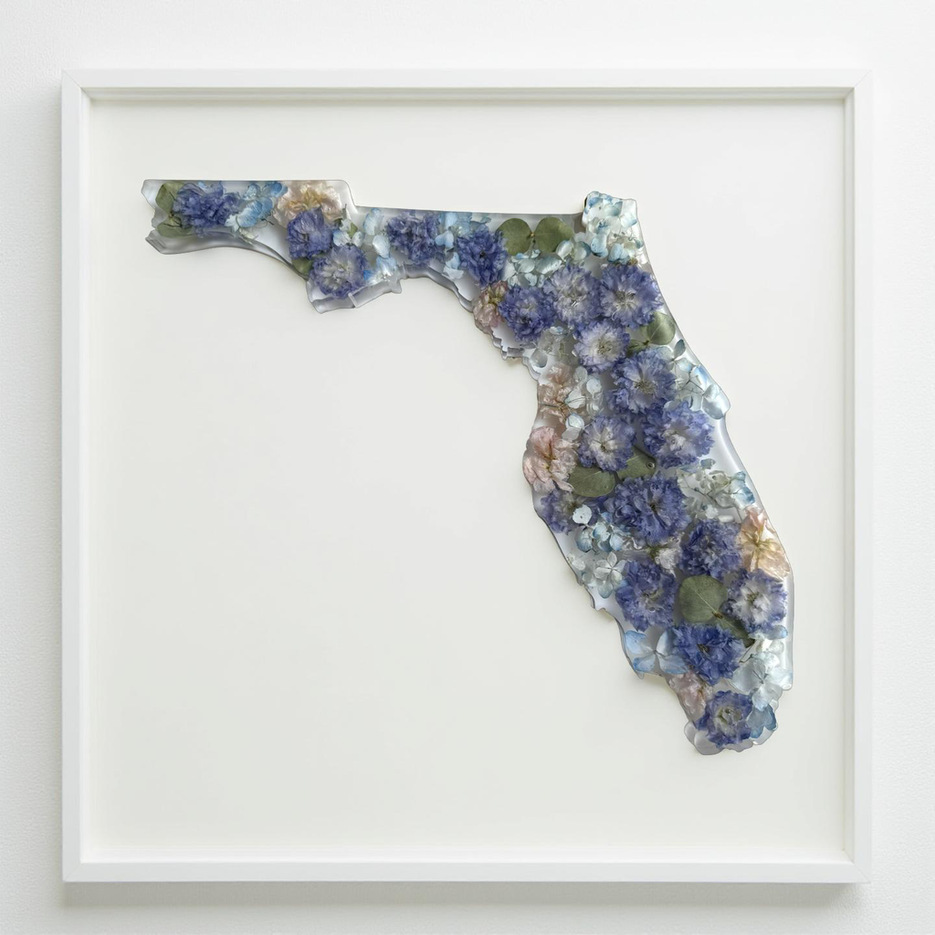 Floral Resin State-Blessed And Pressed